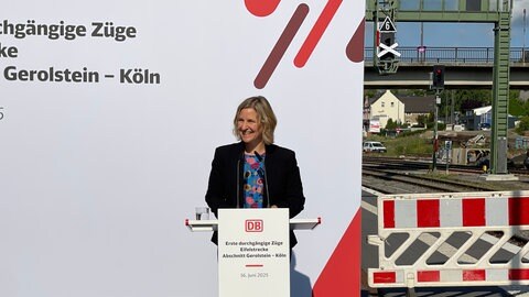 Mobilitätsministerin Katrin Eder appellierte an die Geduld der Menschen. Bis die Strecke vollkommen fertig und elektrifiziert ist, dauert es noch eine Weile.