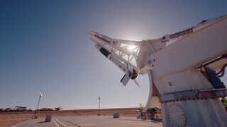 Zum ersten Mal gelingt der sogenannte "Lift-Off" einer deutschen komerziell nutzbaren Rakete. Das Besondere: Die Rakete von HyImpulse wird mit Kerzenwachs angetrieben | HyImpulse-Rakete auf Startrampe