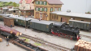 Maßstabsgetreu nachgebaut: der Bahnhof von Altensteig.