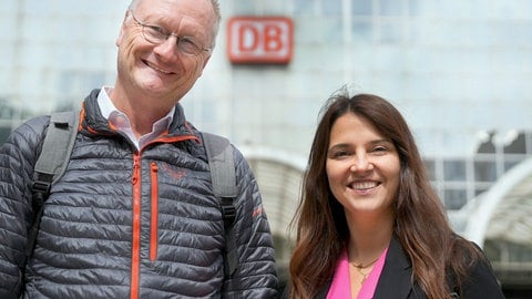 Sven Plöger und Fatma Mittler-Solak in der Doku zum Abschluss der ARD-Mitmachaktion #besserBahnfahren