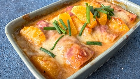 Überbackener Chicorée mit Orangen-Béchamelsoße