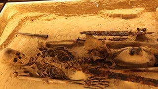 Das Skelett eines fränkischen Kriegers aus dem 7. Jahrhundert