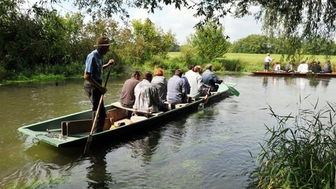Eine Stocherkahnfahrt im Naturschutzgebiet Taubergießen.