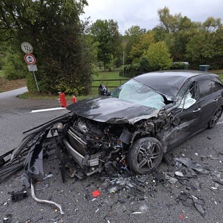 Bei Lauffen wurde ein Autofahrer bei einem Frontalcrash schwer verletzt. Er überholte mehrere Autos, die wegen eines querenden Rollator bremsten.