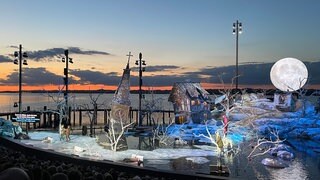 Ein langes Abendrot bei der erneuten Premiere der Oper "Der Freischütz" auf der Seebühne der Bregenzer Festspiele.