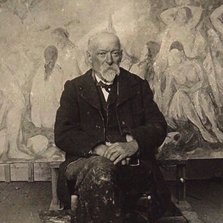 Paul Cézanne in seinem Studio in Les Lauves, 1904