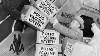 Polio-Impfstoff wird 1955 nach Europa verschifft