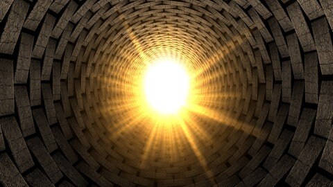 Licht am Ende eines Ziegeltunnels