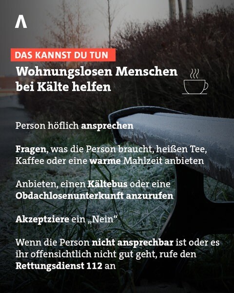 Wie kann man Obdachlosen bei Kälte und Frost helfen?
