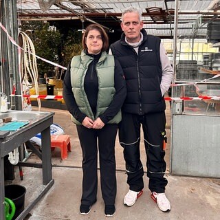 Julia und Jürgen Karlin in ihrer Gärtnerei