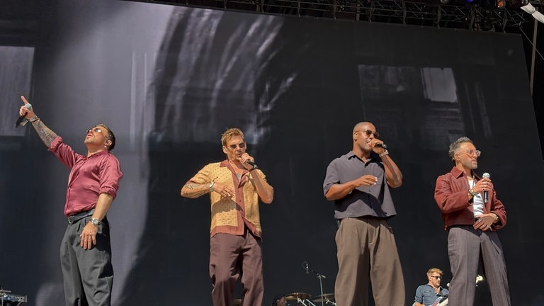 Die britische Boyband Blue trat auf dem Hockenheimring auf.