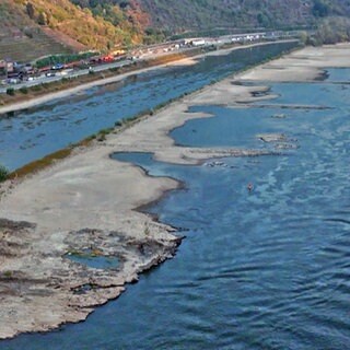Niedrigwasser auf dem Rhein