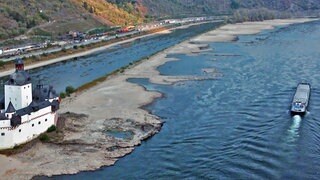 Niedrigwasser auf dem Rhein