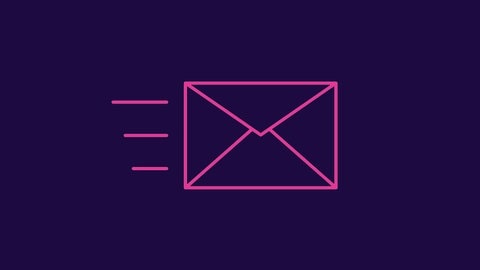 Brief-Symbol pink auf blau mit Überschrift: Mitmachen!