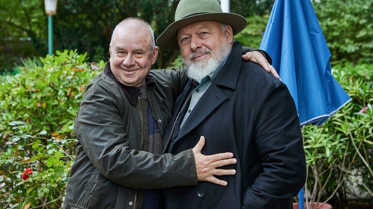 Joachim Król und Rainer Kaufmann am Set.