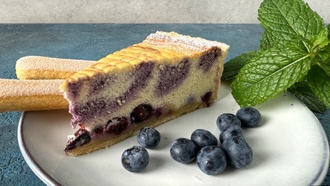 Heidelbeer-Käsekuchen mit Swirl