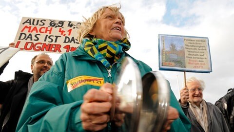 Protest gegen das Projekt im Dezember 2009