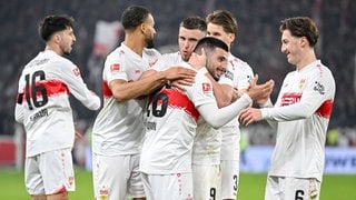 Spieler des VfB Stuttgart jubeln