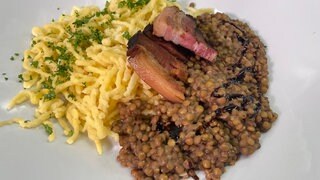 Linsen mit Spätzle