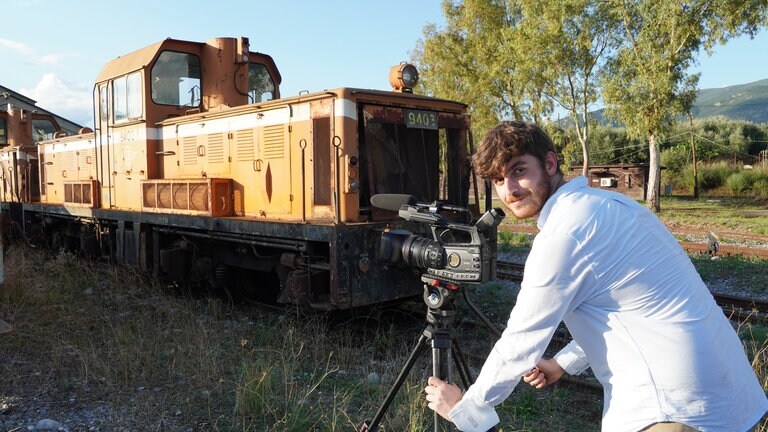 Dieselhydraulische Lokomotive im Meterspur-Betriebswerk Kalamata