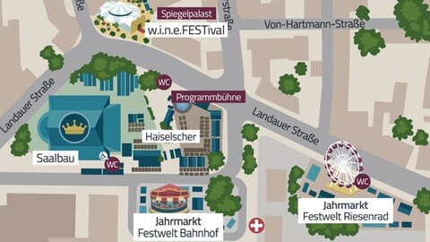 Der Plan vom Weinlesefest zeigt, wie nah das Festgelände zusammengerückt ist.