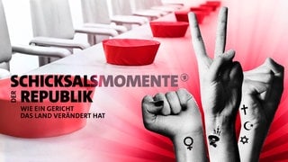 Der Film „Schicksalsmomente der Republik" ist eine Reise durch Deutschland, auf den Spuren des Bundesverfassungsgerichts (Keyvisual).
