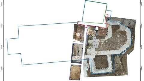 Ausgrabungen nach dem Rückbau der Kirche in Schwarzenbach bei Neuravensburg.