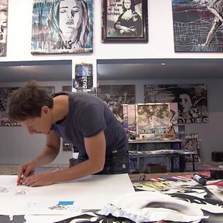 Street-Artist Buja in seinem Atelier