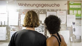Wohnungssuche, Anzeigentafel an der Uni in Bonn
