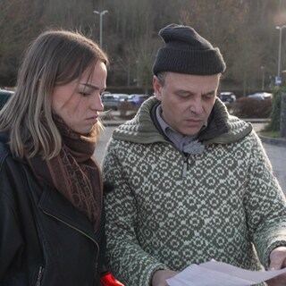Eden Volohonsky und seine Tochter Xenia ärgern sich ziemlich über die Zeiterfassung auf einem Kunden-Parkplatz in Horb am Neckar. 