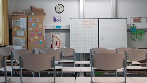 Ein Klassenzimmer an der Schillerschule in Backnang vor dem ersten Schultag 