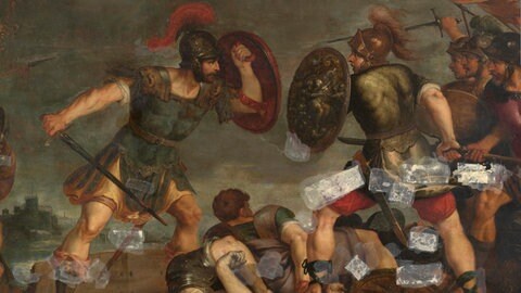 Horatius Cocles kämpft am Pons Sublicius, Gemälde um 1620.