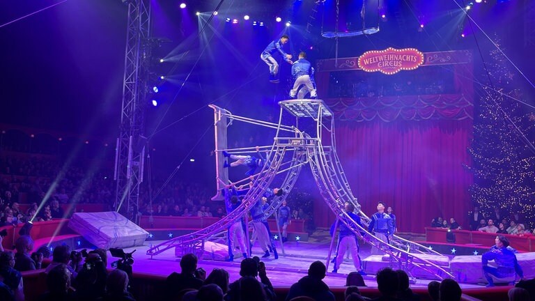 Die "Wuhan Acrobatic Troupe" beim Weltweihnachtscircus 2024