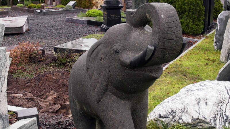 Elefant als Grabstein