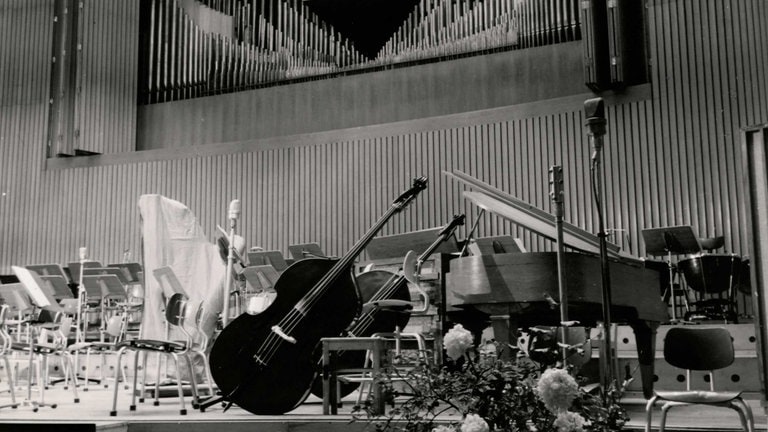 Sendesaal in der Villa Berg 1952