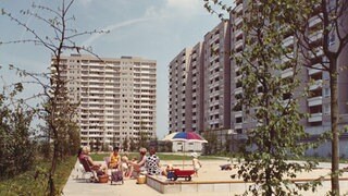 Siedlung Kranichstein in Darmstadt, die die Neue Heimat in den 60er Jahren des vorigen Jahrhunderts errichtete.