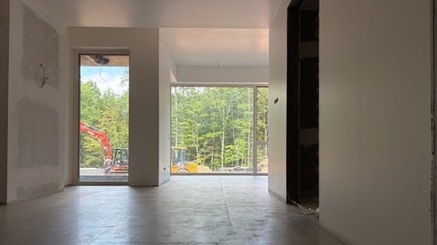 Eines der zehn Kinderzimmer im Kinderhospiz Trier. Der Boden ist bereits verlegt.