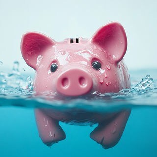 Das Sparschwein will nicht in Wasserkosten ertrinken