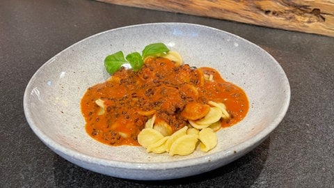 Linsenragout mit Oricchiette