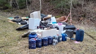 Ein illegal entsorgter Müllberg liegt in einem Wald (Archivbild). In Heilbronn-Franken kämpfen Behörden immer häufiger gegen Müll.