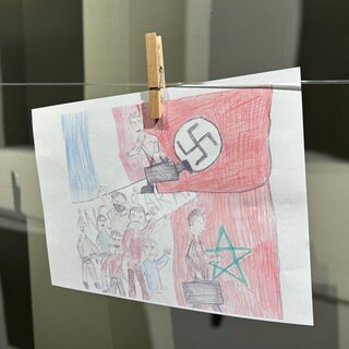 Ein Comic über Antisemitismus, der gerade in der Gedenkstätte KZ Osthofen ausgestellt wird. 