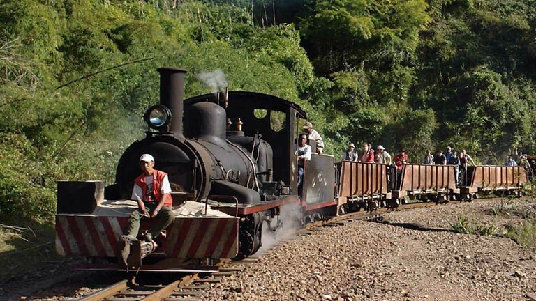 Dampfzug mit Lorenwagen