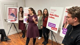 Spitzenkandidatin Rebecca Ruppert, Linke, stellt Wahlkampagne vor