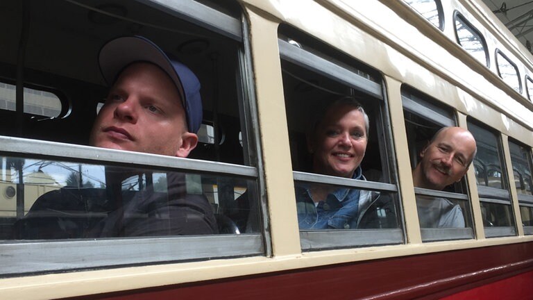 Das Eisenbahn-Romantik-Team auf „Museumsfahrt“ in Belgien.