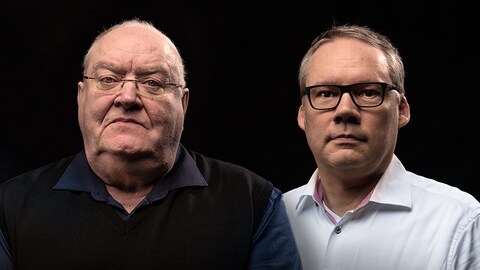 Die Hosts von "Sprechen wir über Mord?!": Der ehemalige Bundesrichter Thomas Fischer und ARD-Terrorismusexperte Holger Schmidt