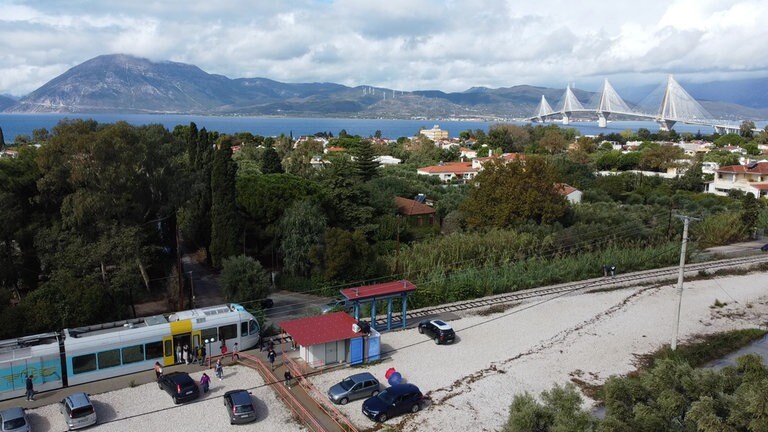 Endpunkt der Meterspur von Patras in Rion