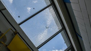 Unbekannte haben mindestens 13 Scheiben an der Berufsschule in Schwäbisch Gmünd eingeschlagen.