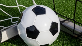 Symbolbild: Fußball auf einem leeren Fußballfeld