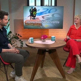 Moderatorin Heike Greis und Rentenberater Valentin Kent