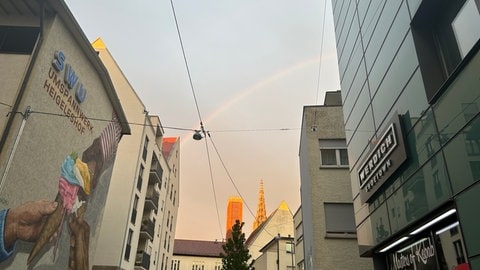 Ein Regenbogen über Ulm.